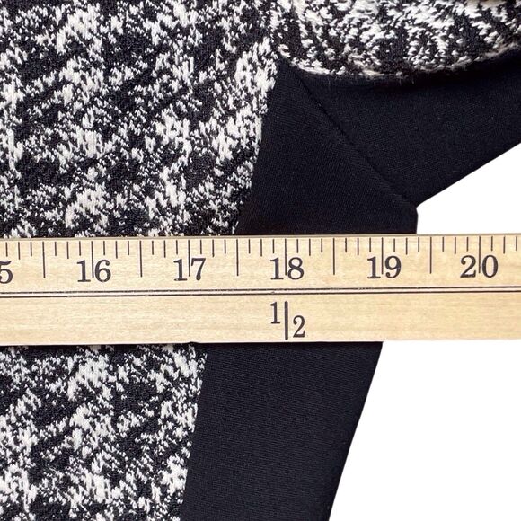 RALPH LAUREN Houndstooth Colorblock Sheath Dress Size 14 Slimming Black White - Picture 11 of 16